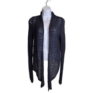 Abercrombie & Fitch Womens Black Open Front‎ Kimono Cardigan Sweater Sz M Flowy